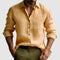 Linen Button-Down Collar Long Sleeve Shirt for Men