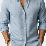 Linen Button-Down Overshirt for Men