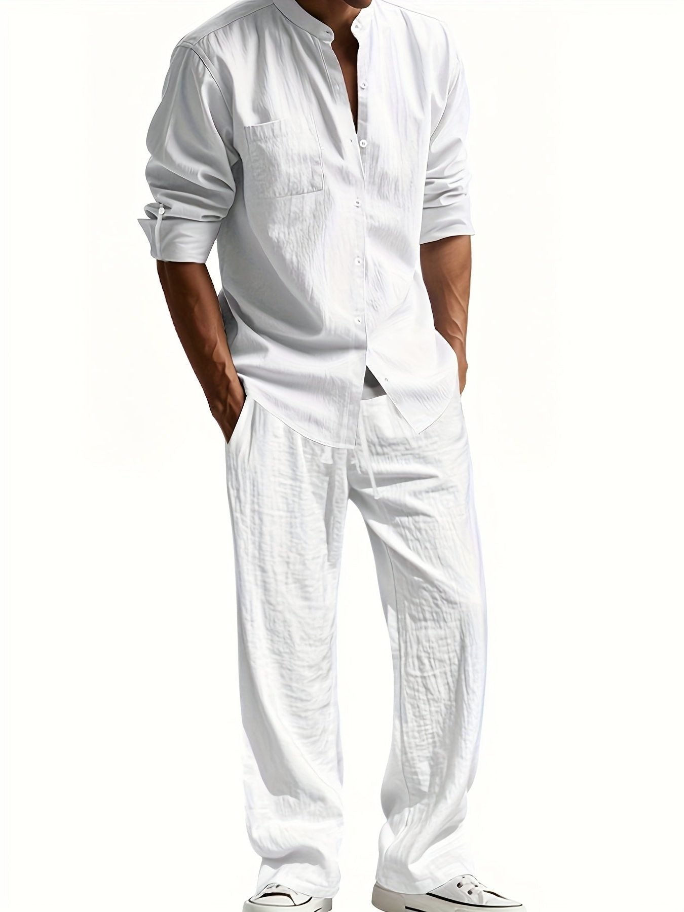 Linen Button-Down Set for Men