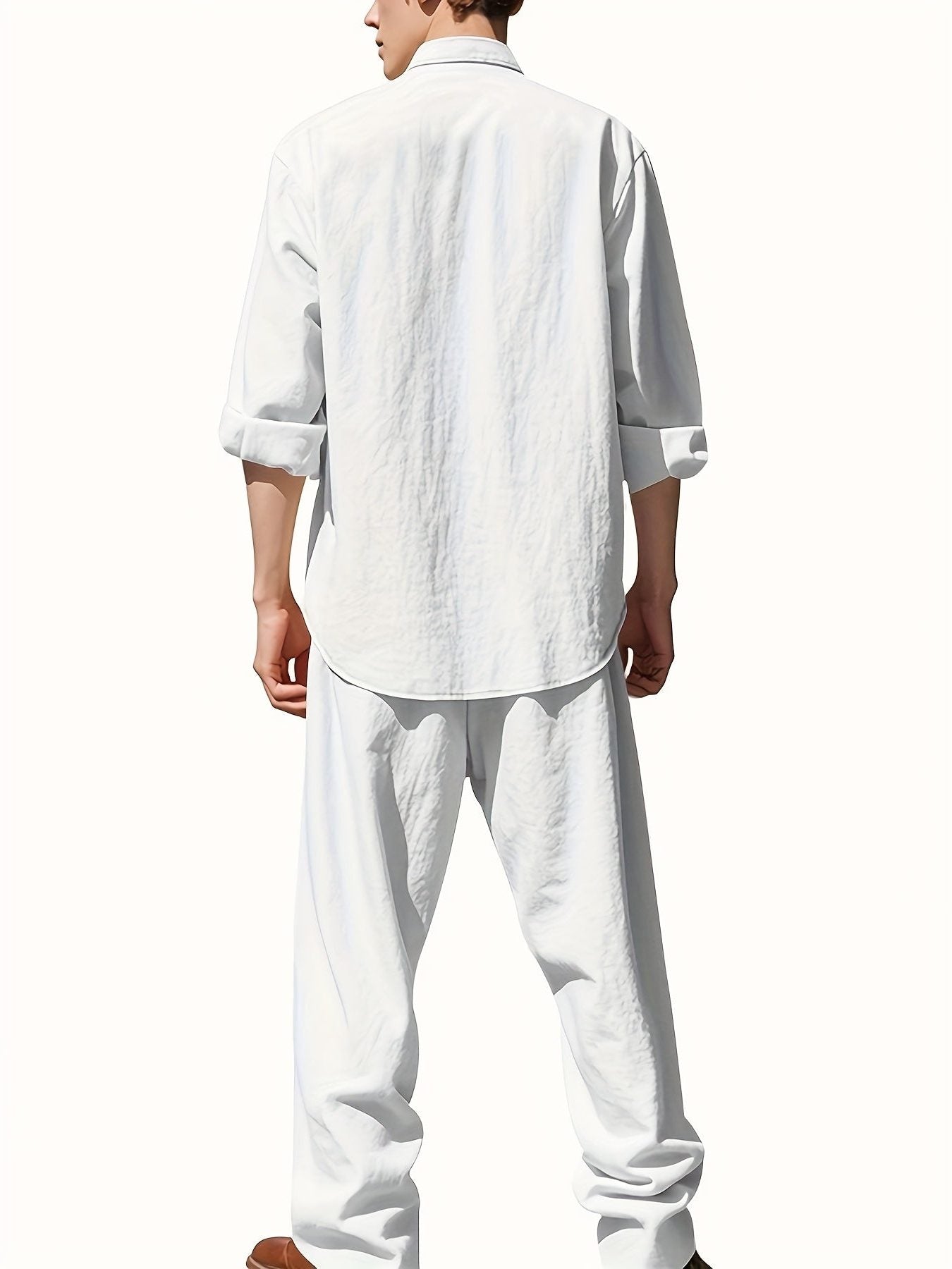 Linen Button-Down Set for Men - View 2