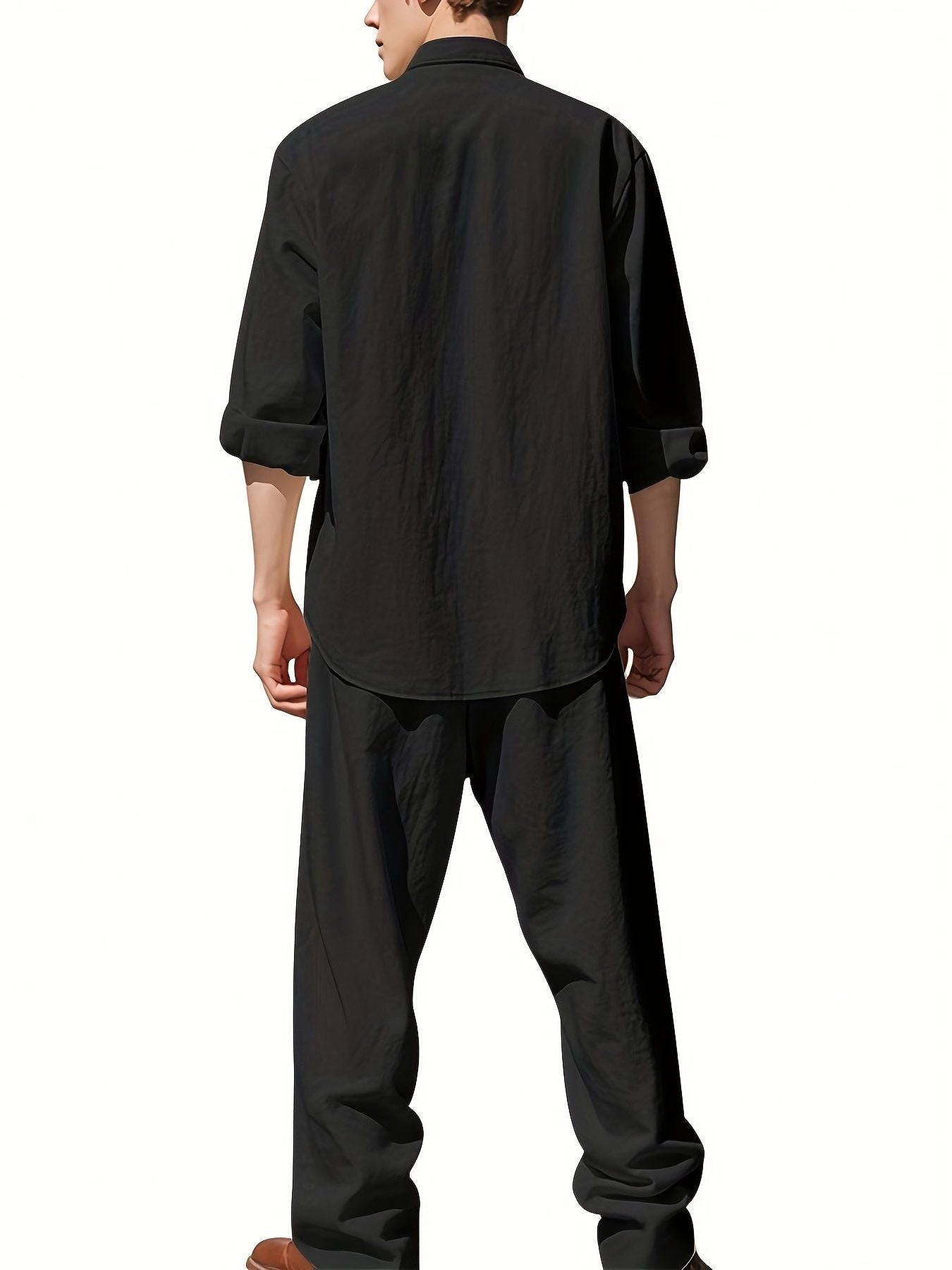 Linen Button-Down Set for Men - View 4