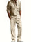 Linen Button-Down Set for Men - Khaki