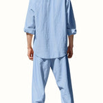 Linen Button-Down Set for Men - View 8