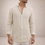Linen Button-Down Shirt for Men - Off White
