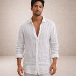 Linen Button-Down Shirt for Men - View 9