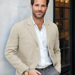 Linen Button-Front Blazer for Men - View 2