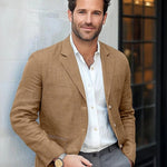 Linen Button-Front Blazer for Men - View 6