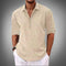 Linen Button-Up Shirt for Men - Beige
