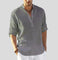 Linen Henley Shirt for Men - Grau