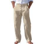 Linen High Waist Straight Leg Trousers for Men - View 7