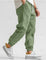 Linen Jogger Trousers with Elastic Waist for Men - Olive Green