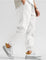 Linen Jogger Trousers with Elastic Waist for Men - White