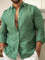 Linen Long Sleeve Button-Down Shirt for Men