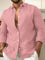 Linen Long Sleeve Button-Down Shirt for Men - Pink