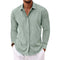 Linen Long Sleeve Shirt for Men - Green