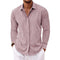 Linen Long Sleeve Shirt for Men - Pink