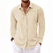 Linen Long Sleeve Shirt for Men - Khaki