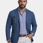 Linen Notch Lapel Blazer for Men