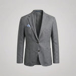 Linen Notch Lapel Blazer for Men - Grey