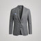Linen Notch Lapel Blazer for Men - Grey