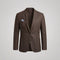 Linen Notch Lapel Blazer for Men - Dark Brown