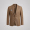 Linen Notch Lapel Blazer for Men - Brown