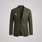 Linen Notch Lapel Blazer for Men - Army Green