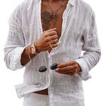 Linen Oversized Button-Down Shirt for Men