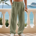 Linen Relaxed Fit Trousers for Men - View 6