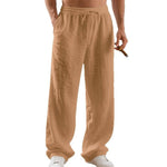 Linen Relaxed Fit Trousers for Men - View 8