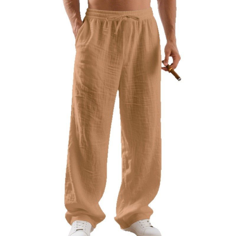 Linen Relaxed Fit Trousers for Men - View 8