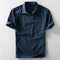 Linen Short Sleeve Polo Shirt for Men