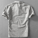 Linen Short Sleeve Polo Shirt for Men - View 5