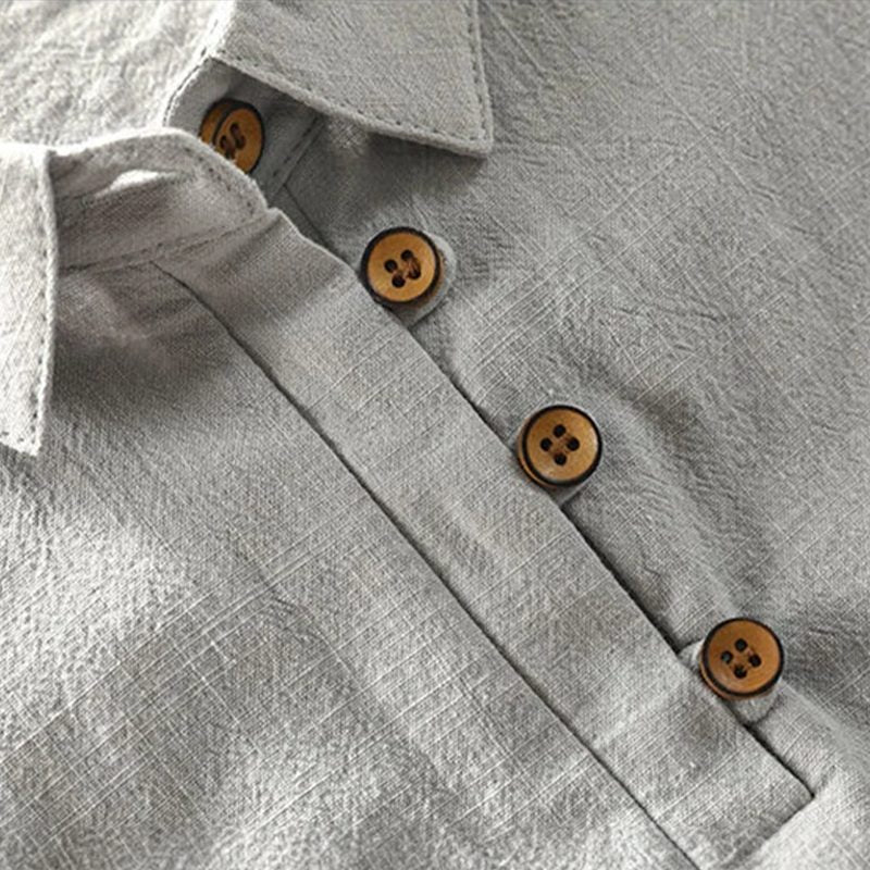 Linen Short Sleeve Polo Shirt for Men - View 6