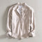 Linen Stand Collar Shirt for Men - Grey