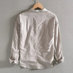 Linen Stand Collar Shirt for Men - View 6