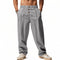 Linen Straight Leg Trousers for Men - Grau