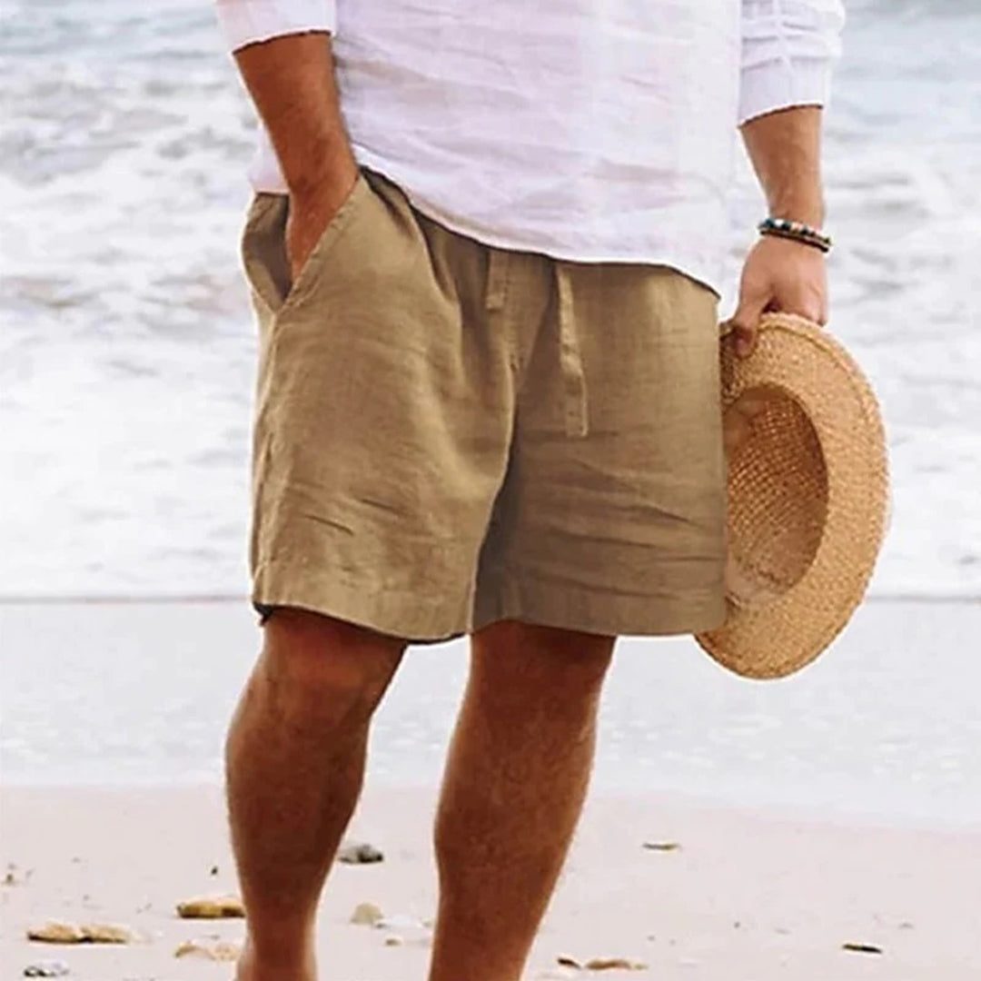 Linen Straight Leg Shorts for Men