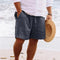 Linen Straight Leg Shorts for Men - Dark Grey