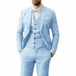 Linen Three-Piece Suit Set for Men