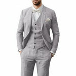 Linen Three-Piece Suit Set for Men