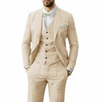 Linen Three-Piece Suit Set for Men