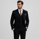 Linen Three-Piece Suit with Waistcoat for Men