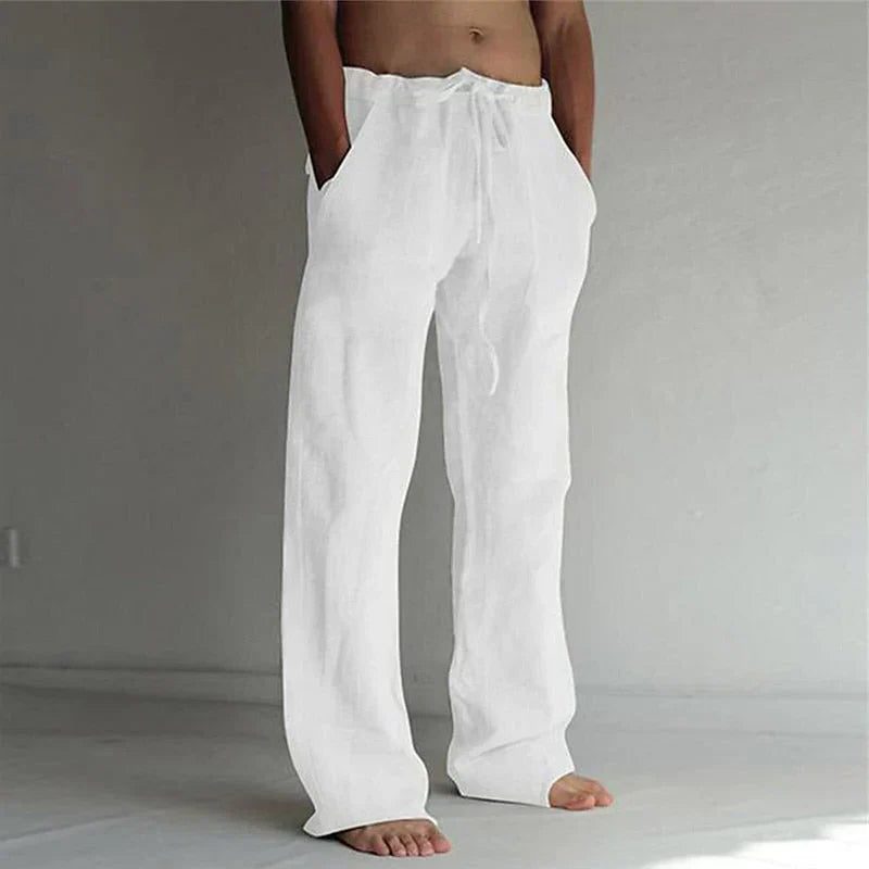 Linen Wide Leg Trousers for Men