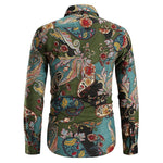 Long Sleeve Button-Down Paisley Shirt for Men - View 5
