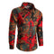 Long Sleeve Button-Down Paisley Shirt for Men - Red