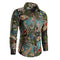 Long Sleeve Button-Down Paisley Shirt for Men - Green