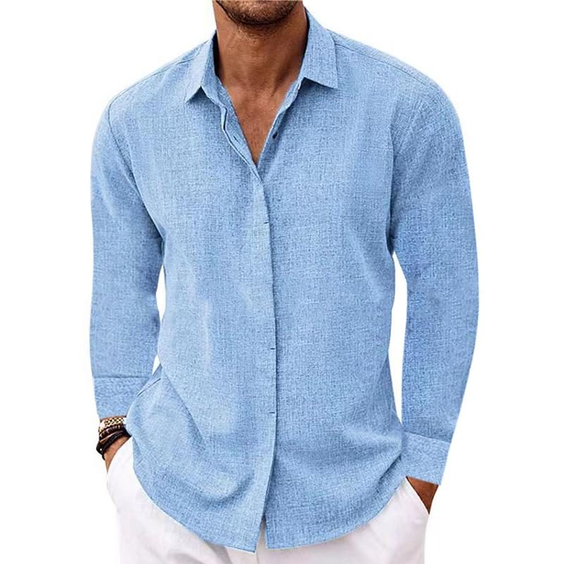Long Sleeve Button-Down Shirt for Men - Blue