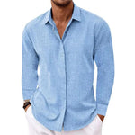 Long Sleeve Button-Down Shirt for Men - Blue