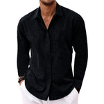 Long Sleeve Button-Down Shirt for Men - Black